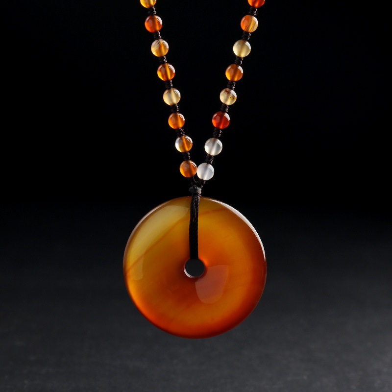 Women's Natural Carnelian Necklace with Safety Clasp